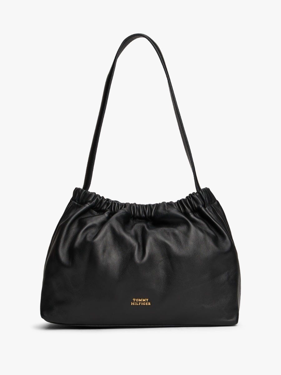 <p style="text-align: left;"><span style="font-family: 'Futura LT W01 Book'; letter-spacing: 0px; color: #000;">Soft Leather Logo Plaque Shoulder Bag</span>
