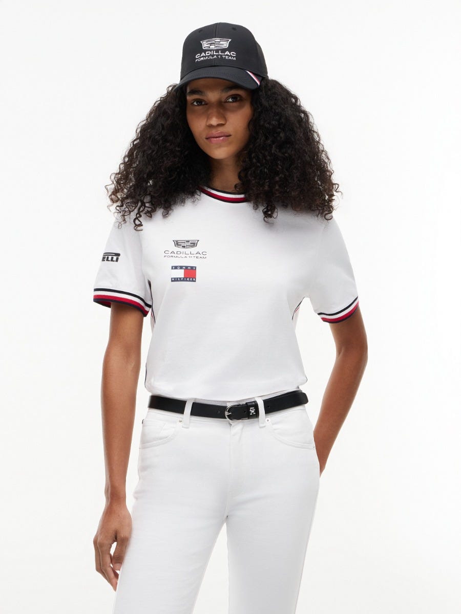 <p style="text-align: left;"><span style="font-family: 'Futura LT W01 Book'; letter-spacing: 0px; color: #000;">TH x Cadillac F1® Team Replica Tee</span>